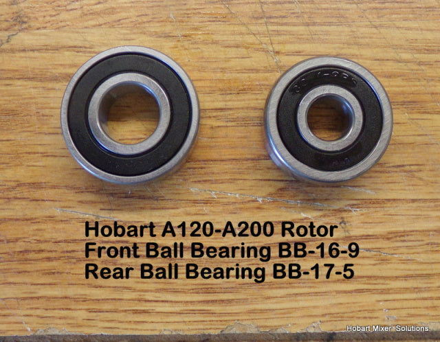 Front & Rear Rotor Bearings for Hobart A120 & A200 Mixers. BB-16-9, BB-17-5.