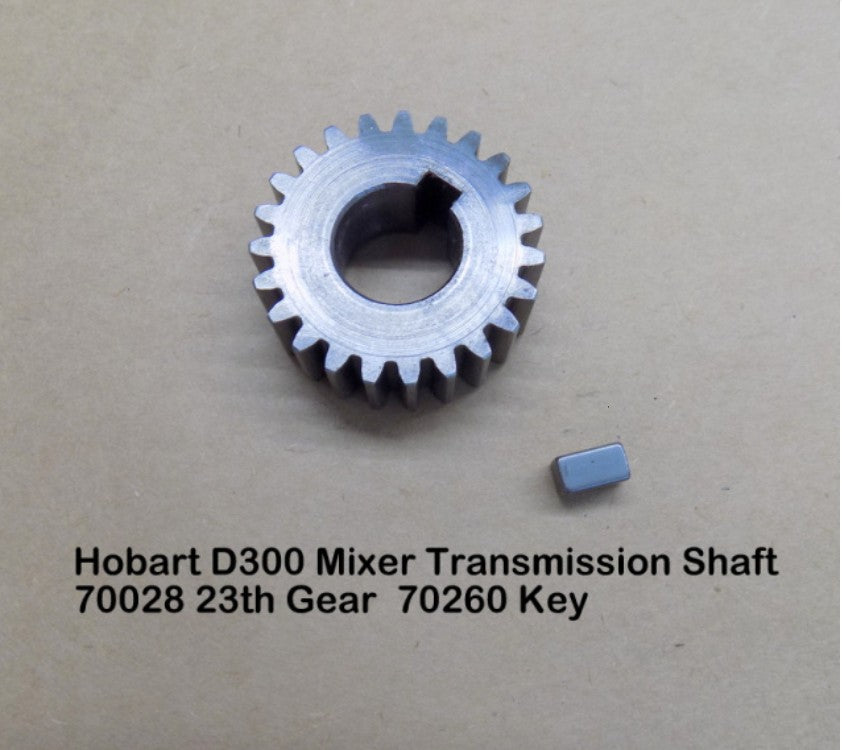 Hobart D300 Mixer 23 Tooth Gear replaces 00-070028 with Key 70260