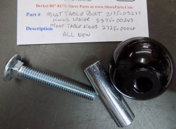 Meat Table Knob for Berkel 807, 817 Slicers. Replaces 2725-00042.