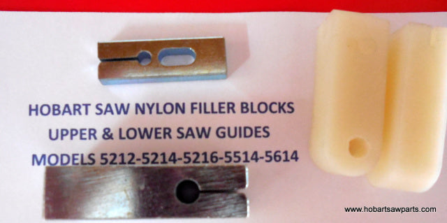 Upper, Lower Saw Guides & Filler Blocks for Hobart 5212, 5214 & 5216 Saws.