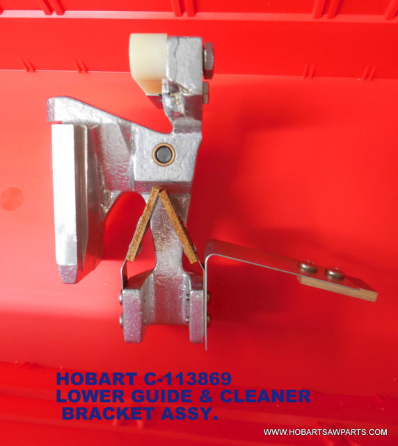 Lower Guide & Cleaner Bracket for Hobart 5514 & 5614 Meat Saws. Replaces C-113869