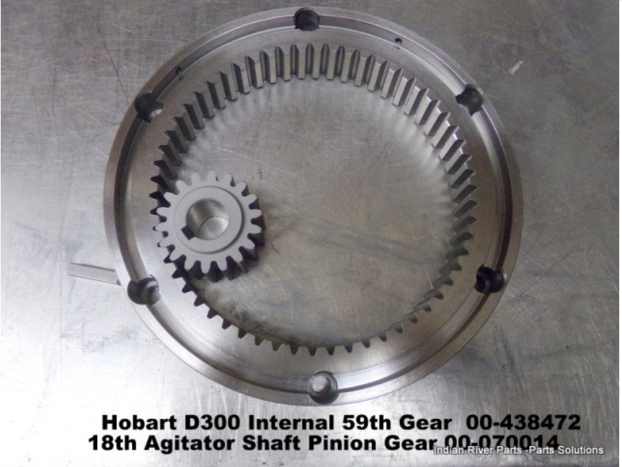 Hobart D300 Mixer Internal 59th Gear 00-438472 18 tooth Agitator Shaft Pinion Gear 00-070014