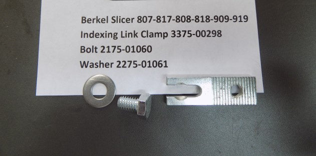 Indexing Link Plate Clamp for Berkel 807 & 817 Slicers. Replaces 3375-0298, 2175-01060, 2275-01061
