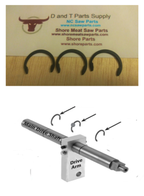3 Main Drive Shaft Retaining Rings for Hollymatic Super 54 Patty Machine. Replaces 776001393.