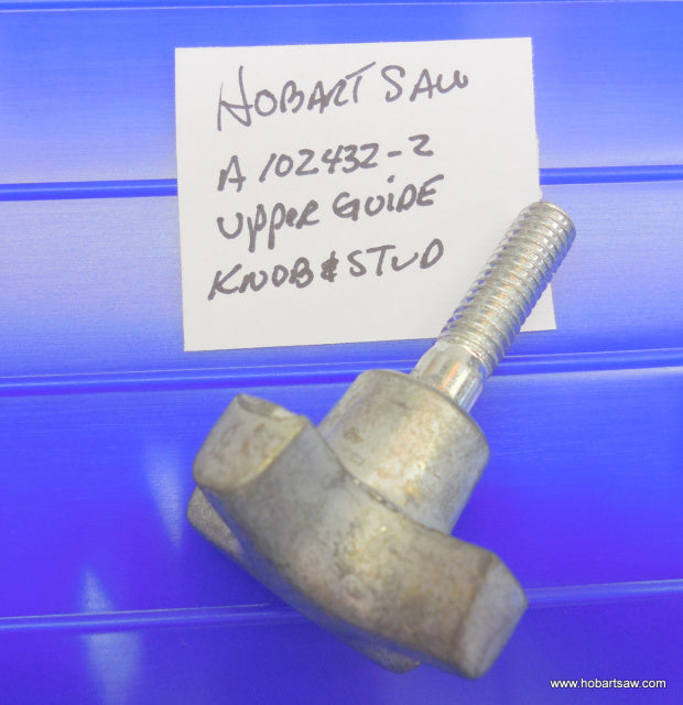 Upper Guide Knob & Stud for Hobart 5514 & 5614 Meat Saws. Replaces #A102432-2