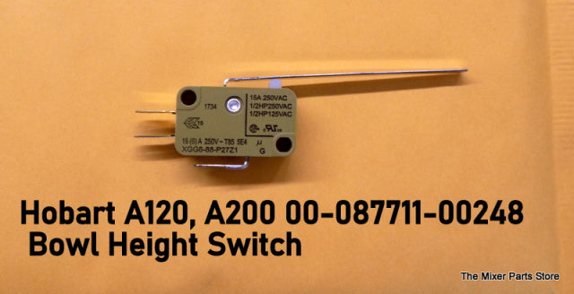Hobart Microswitch, Bowl Height 00-087711-00248