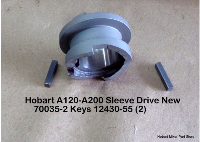 Sleeve Drive 70035-0002 with Key 12430-55 for Hobart A120 and A200 Mixer