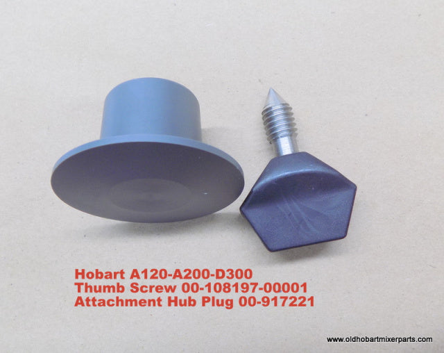 Attachment Hub Plug 00-917221 & Thumb Screw 00-108197-00001 for Hobart A120 and A200 Mixers