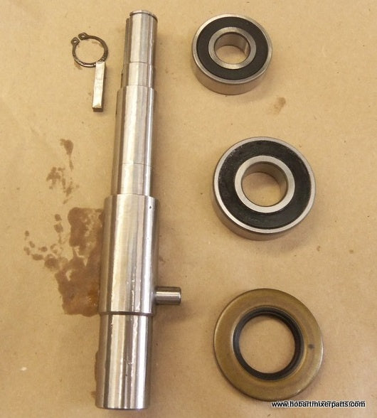 Hobart A200 Agitator Shaft 113936, Ball Bearings, Seal, Retaining Ring and Key
