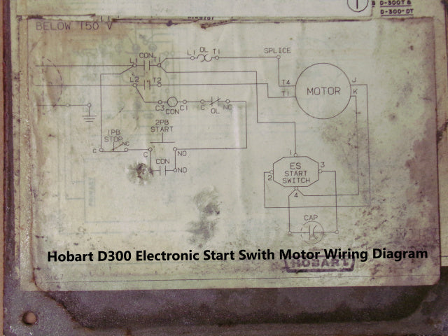 Hobart D300 Electronic Start Switch with Motor Wiring Diagram