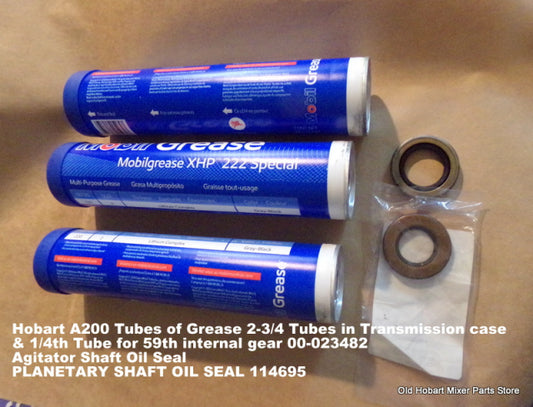 3 Tubes Mobile XHP Grease with Planetary & Agitator Shafts Seals for Hobart A200 Mixers. 00-023482 & 00-114695.