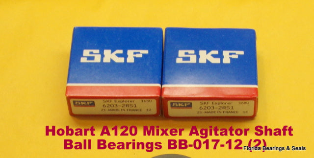 2 Hobart A120 Mixer Agitator Shaft Ball Bearings. BB-017-12