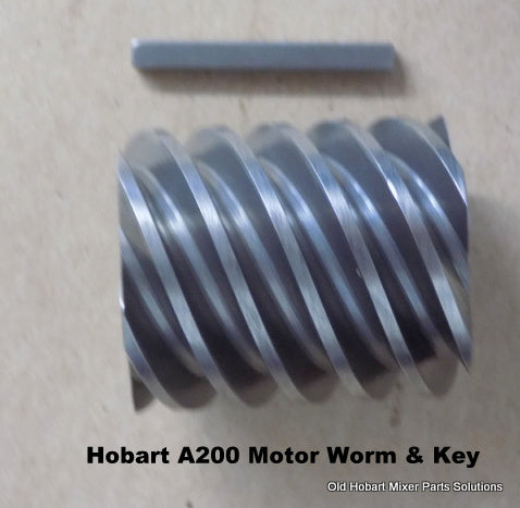Motor Worm & Key for Hobart A200 Mixer. Replaces 00-012743.