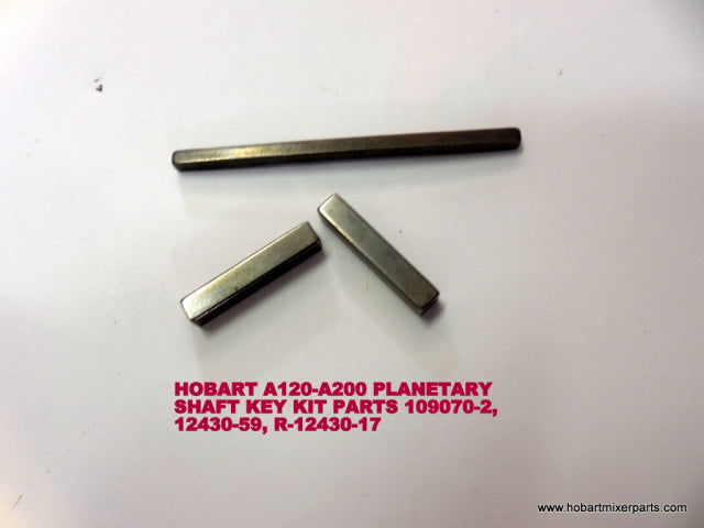 Planetary Shaft Key Kit for Hobart A-200 Mixers. Replaces 109070-2, 12430-59, R-12430-17.