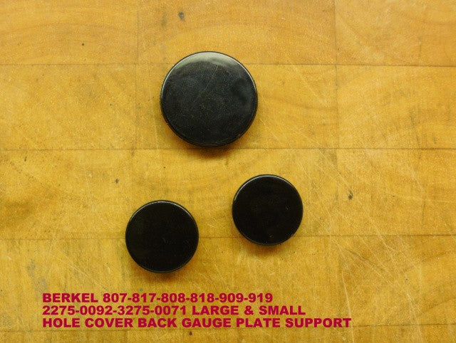 Gauge Plate Support Hole Covers for Berkel 807, 817 Slicers. Replaces 3675-0071, 3675-0072.