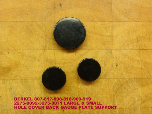 Gauge Plate Support Hole Covers for Berkel 807, 817 Slicers. Replaces 3675-0071, 3675-0072.