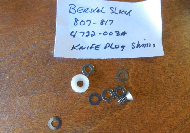 Knife Plug Shims Kit for Berkel 807 & 817 Slicers. Replaces 4722-03A