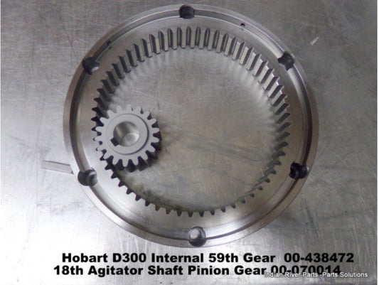Hobart D300 Mixer Internal 59th Gear 00-438472 18 tooth Agitator Shaft Pinion Gear 00-070014