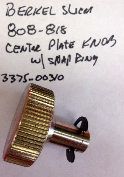 Center Plate Knob & Clip for Berkel 808 & 818 Slicers. Replaces 3375-00310.