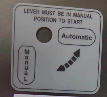 Automatic - Manual Label Decal for Hobart 2712 & 2912 Slicer. Replaces 00-478274.