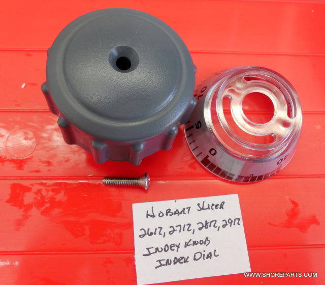 Indexing Knob & Dial for Hobart 2612, 2712, 2812, 2912 Slicers. Replaces 00-875348 and 00-875370.