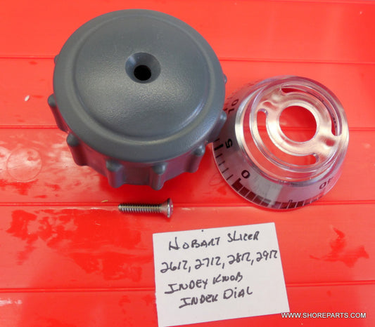 Indexing Knob & Dial for Hobart 2612, 2712, 2812, 2912 Slicers. Replaces 00-875348 and 00-875370.
