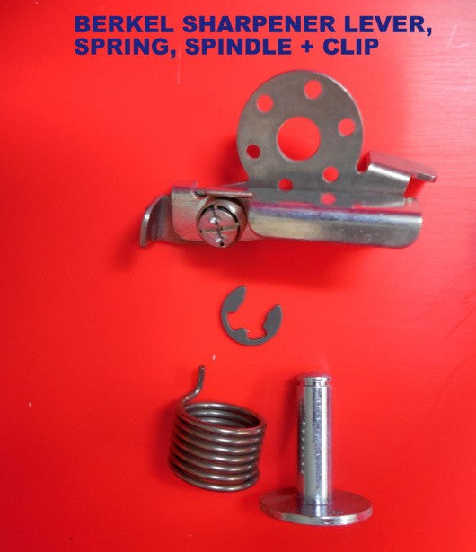 Sharpener Lever Assembly, Spring, Spindle for Berkel 807, 817, 808, 818, 909, 919 Slicers. Replaces 01-404375-00200, 834-5013, 01-403275-00212.