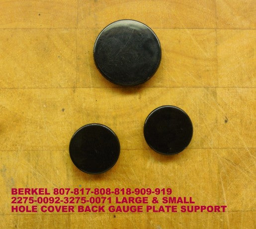 Gauge Support Plate Hole Covers for Berkel 808, 818, 909, 919 Slicers. Replaces 3675-0071 & 3675-0072.