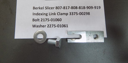 Indexing Link Plate Clamp for Berkel 807 & 817 Slicers. Replaces 3375-0298, 2175-01060, 2275-01061