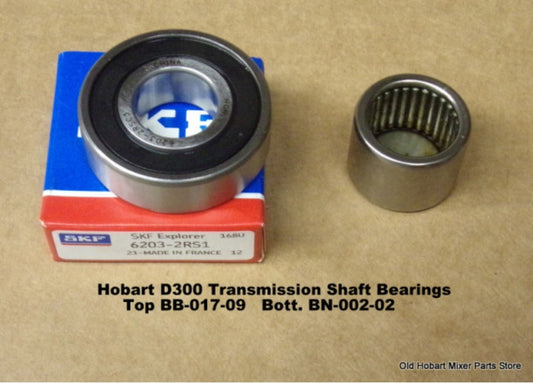 Hobart D300 Mixer Transmission Shaft Bearings Top BB-017-09 Bottom BN-002-02