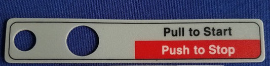 Start/Stop Label for Hobart 2612, 2712, 2812, 2912. Replaces 00-477735.