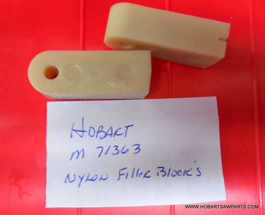 2 Nylon Filler Blocks for Hobart 5212, 5214, 5216, 5514 & 5614 Model Saws.