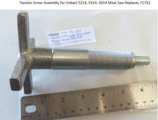 6 1/2'' Blade Tension Screw Assembly for Hobart 5214, 5514, 5614 Saws. Replaces 71751