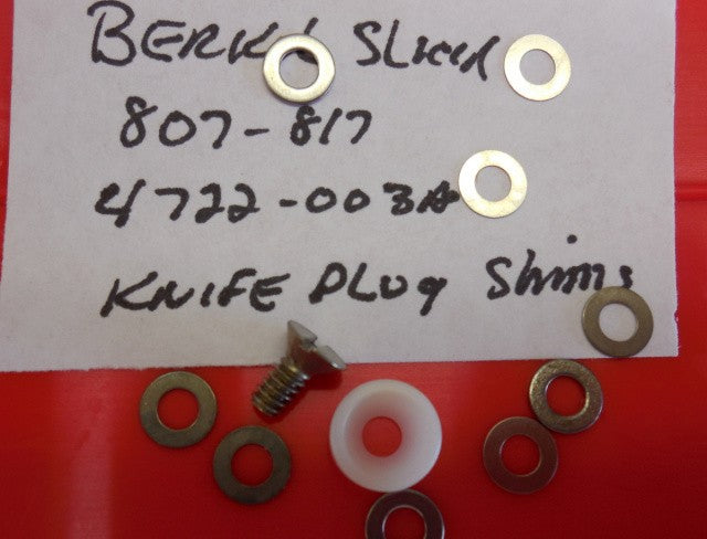 Center Plate Spacer & Shim Kit for Berkel 808, 818 Slicers. Replaces 4722-003A