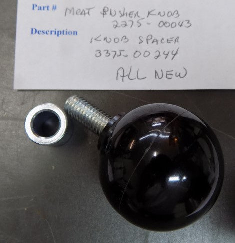 Meat Pusher Knob and Spacer for Berkel 807, 817 Slicers. Replaces 2275-00043 & 3375-00244.