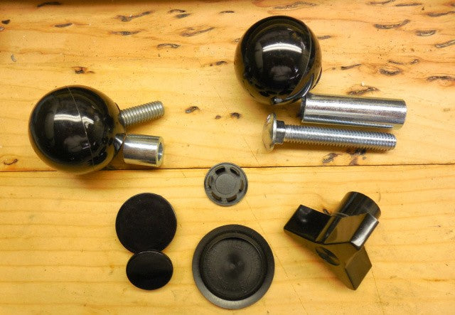 Meat / Product Table Knob Kit with Covers for Berkel 808, 818, 909, 919 Slicers. Replaces 2275-00043, 2275-00042.