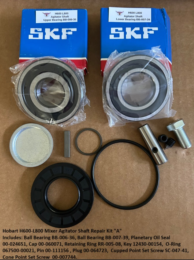 Hobart H600, L800 Mixer Agitator Shaft Repair Kit "A"
