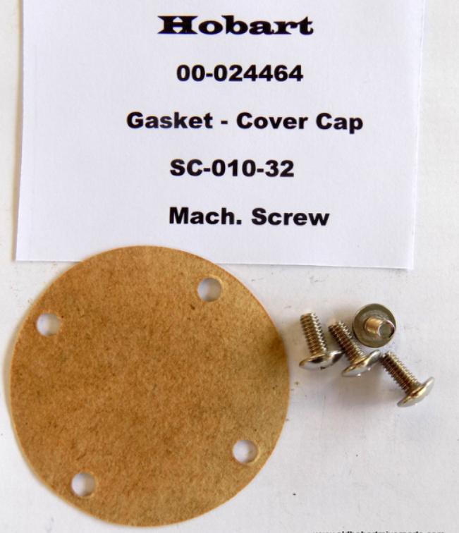 Hobart A120, A200 Cover Cap Gasket 00-024464 with SC-010-32 Machine Screws