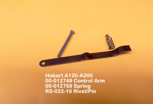 Hobart A120, A200 Control Arm 00-012749, Spring 00-012759, Rivet/Pin RS-032-10